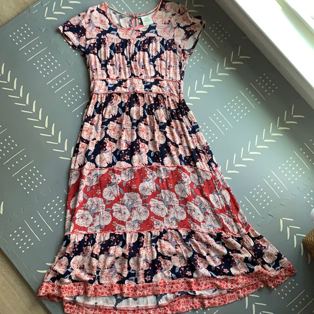 Knox Rose Midi Boho Cottagecore Dress Floral Pink Red Blue